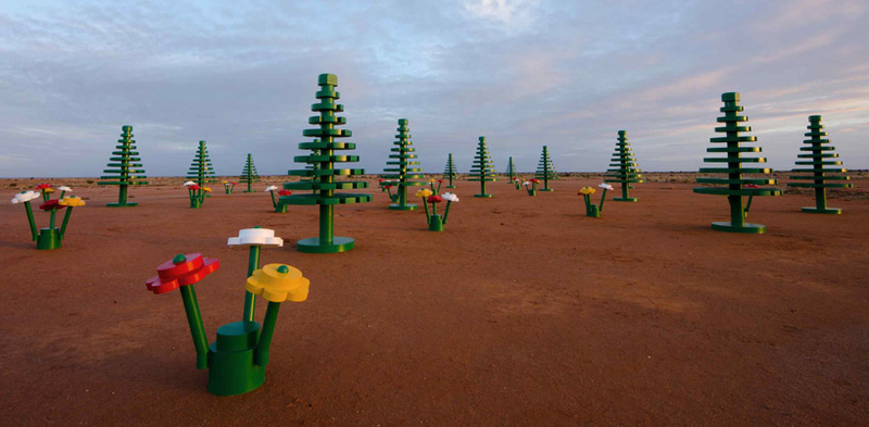 Illustration for article titled Desert Town Wakes Up to Find Giant Lego Garden Grown Overnight